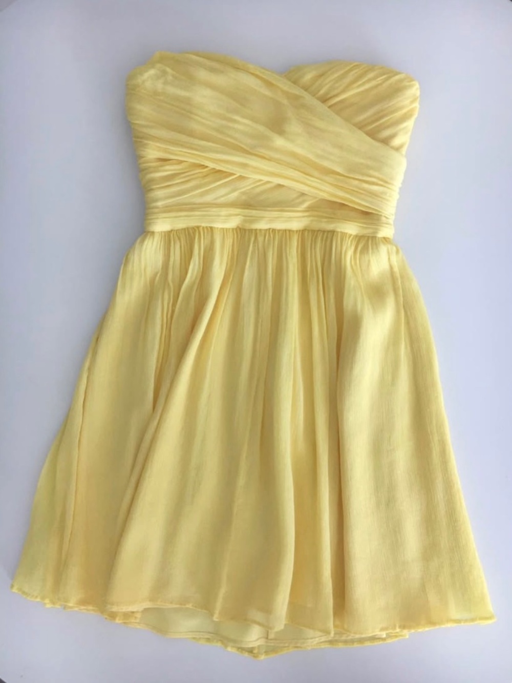 J.Crew yellow silk chiffon dress. Size 00P. Perfect condition.